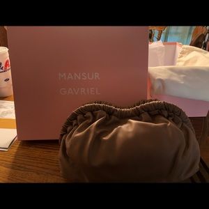 Mansur Gavriel Lambskin Cloud Clutch in Biscotto.